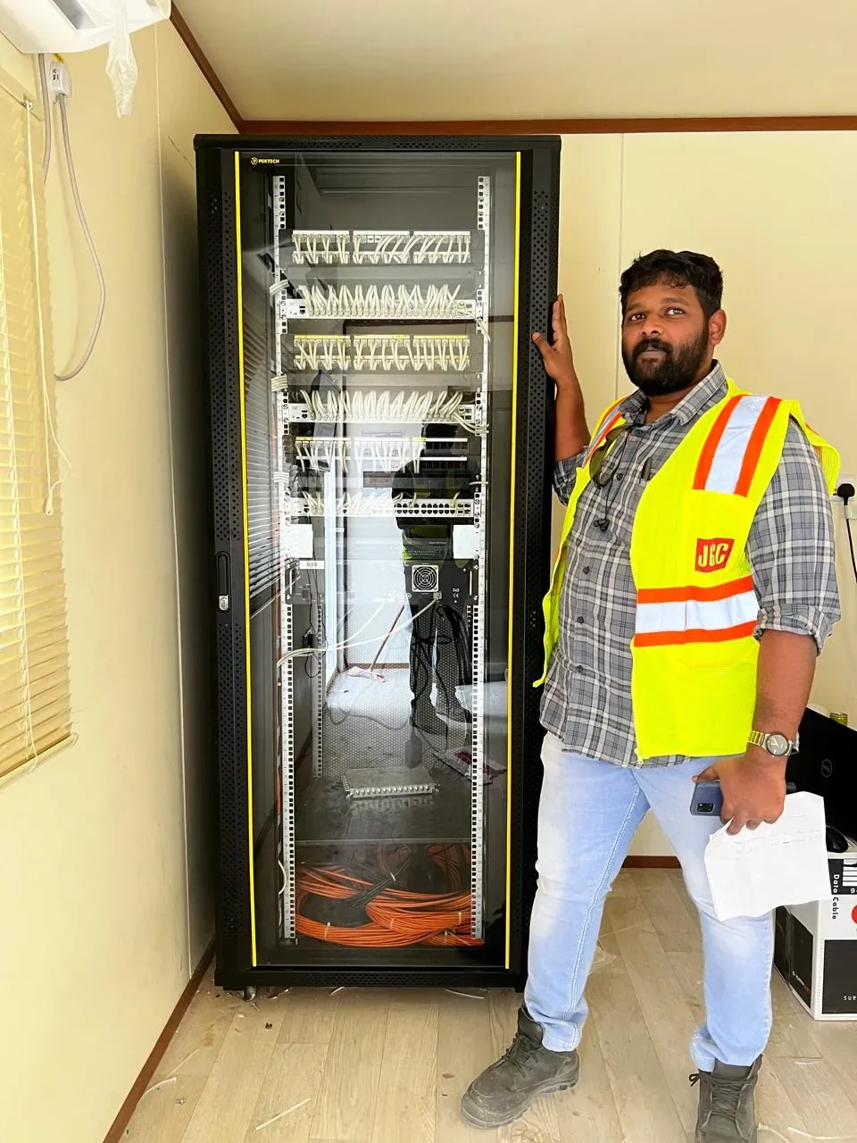 Jeddah hospitality delivery image of final IPTV system handover to JGC for the Aramco gas and oil project labour camp facilities near Al Kharj