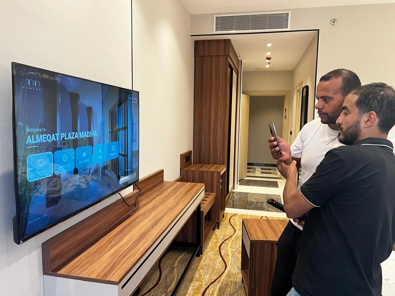 Jeddah hospitality delivery image of hotel Guest Room IPTV Welcome Screen Setup - Al Meaqat Plaza Madinah
