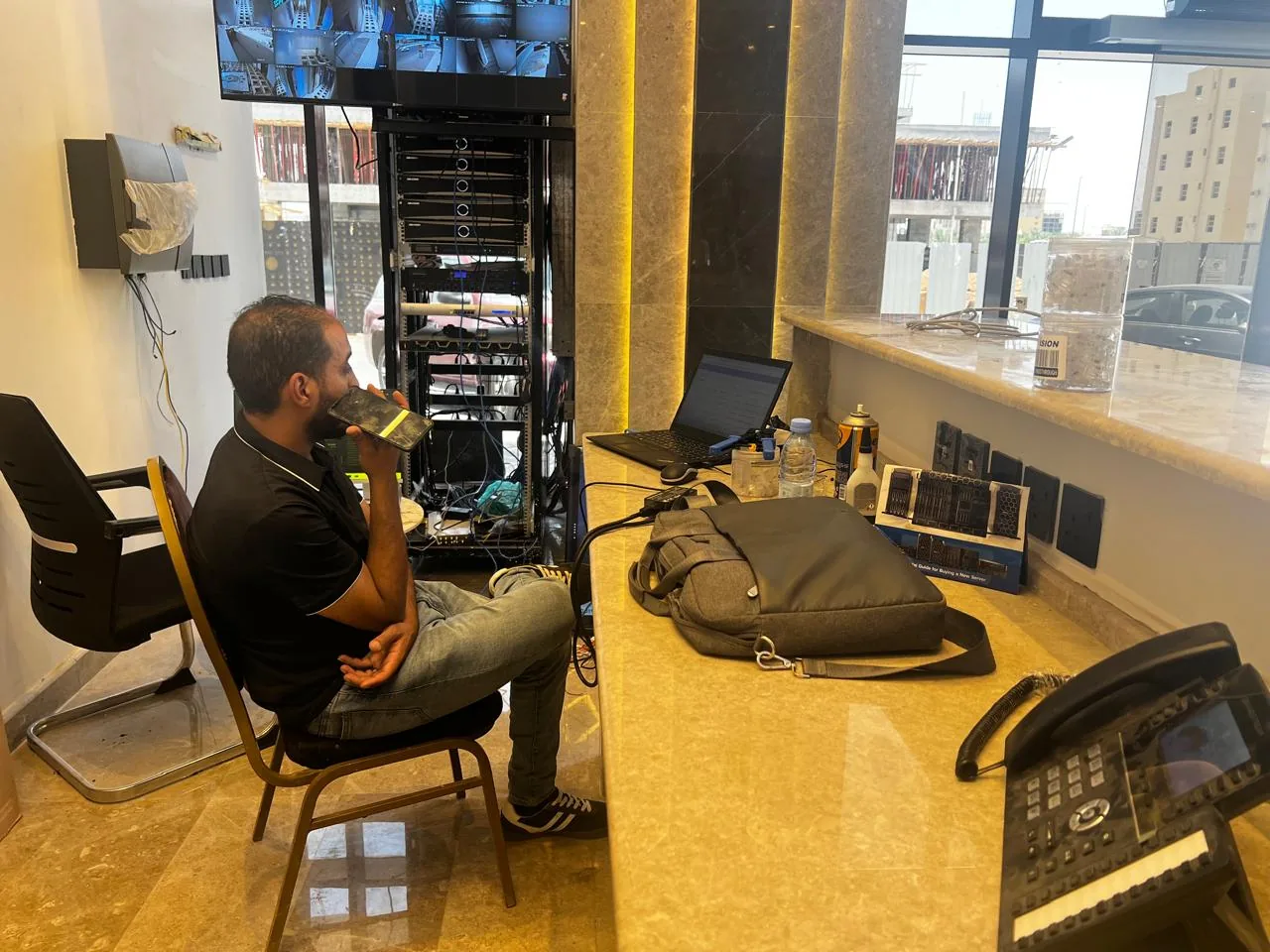 Jeddah hospitality delivery image of on-Site Headend Rack Installation and Testing - Al Meaqat Plaza Madinah