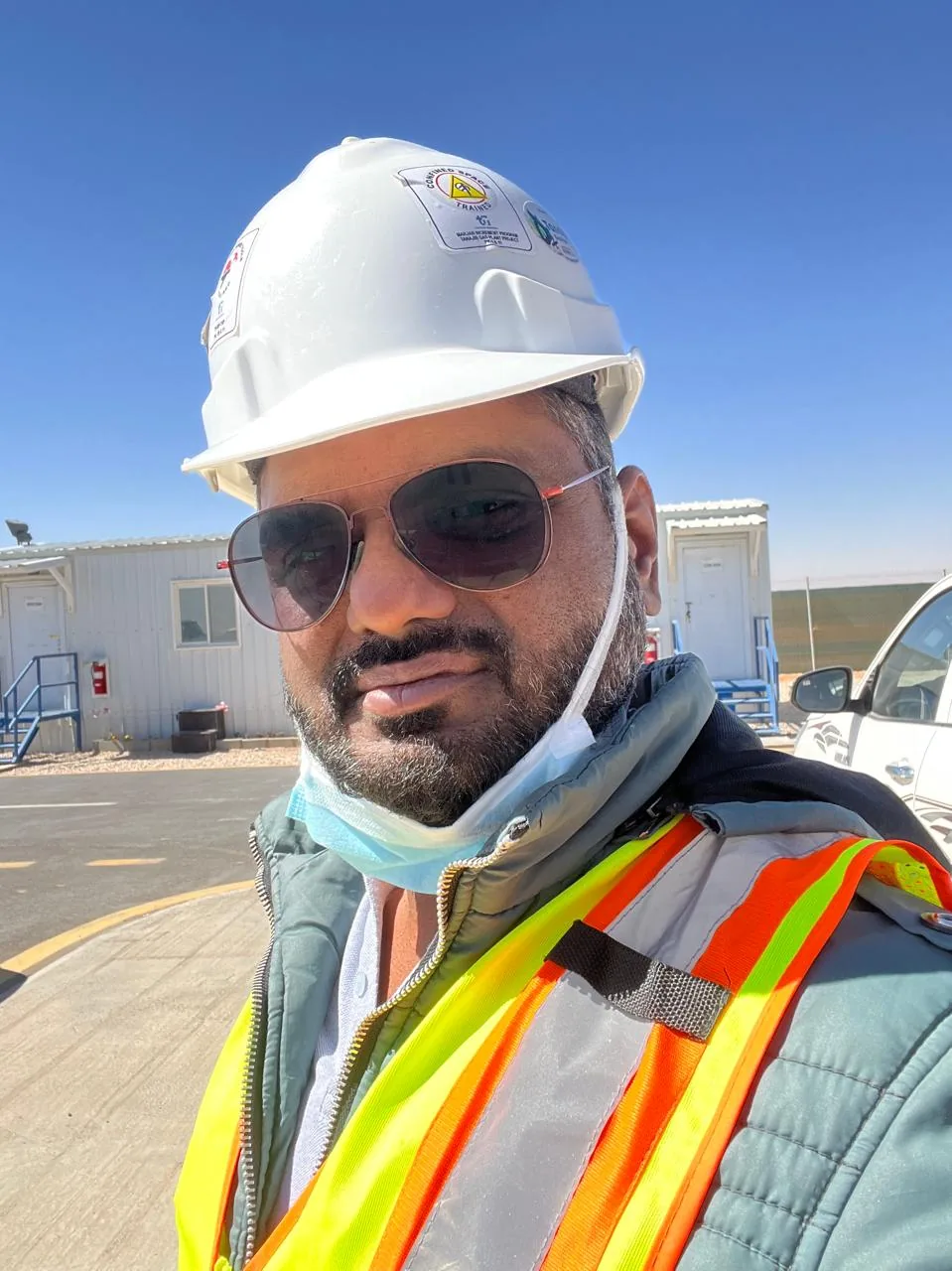 AJMI on-site installation team working on the Saudi labour camp IPTV and Wi-Fi project