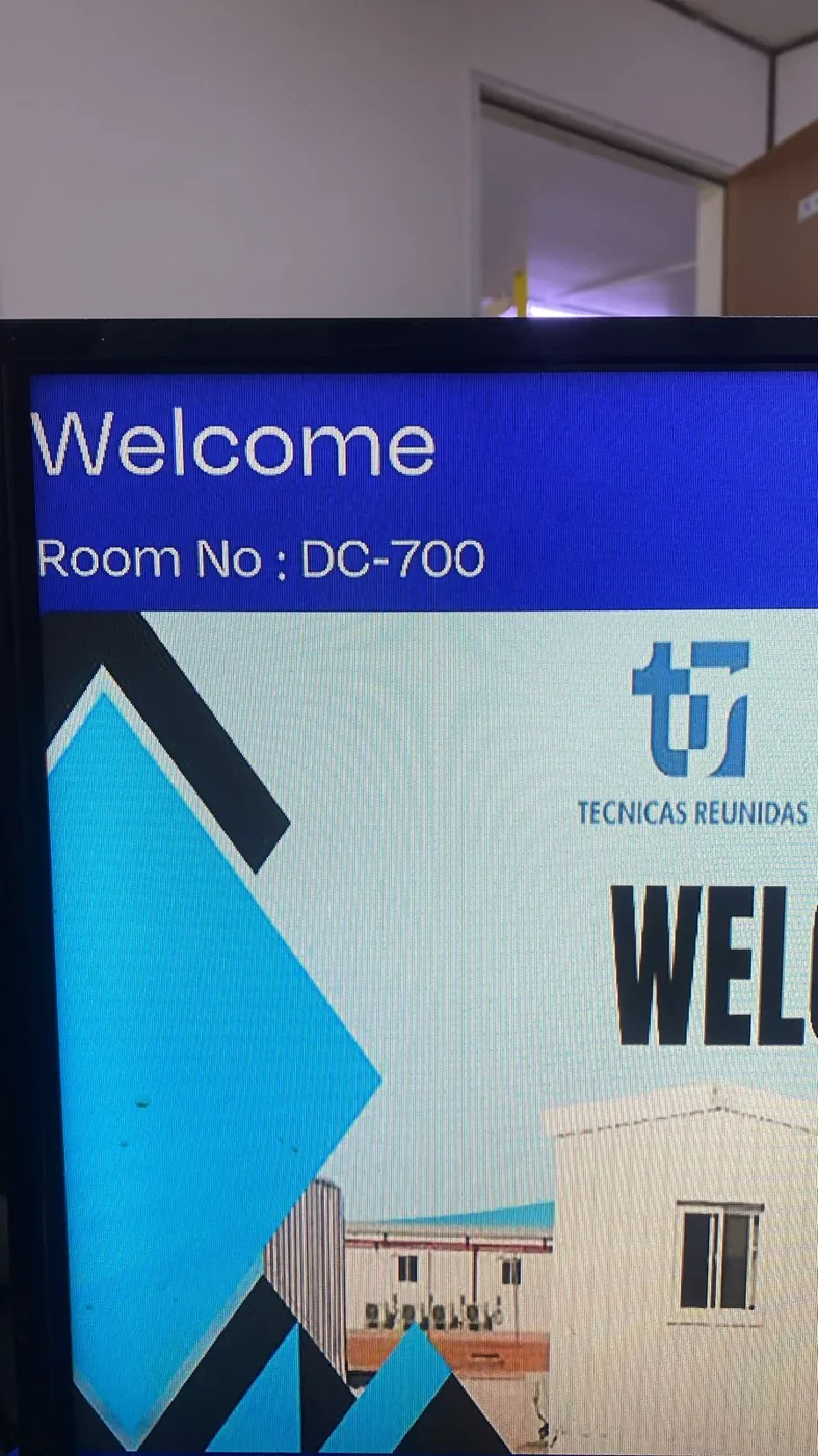Jeddah hospitality delivery image of room Welcome Screen with TV Line Assignment - Tecnicas Reunidas Labour Camp