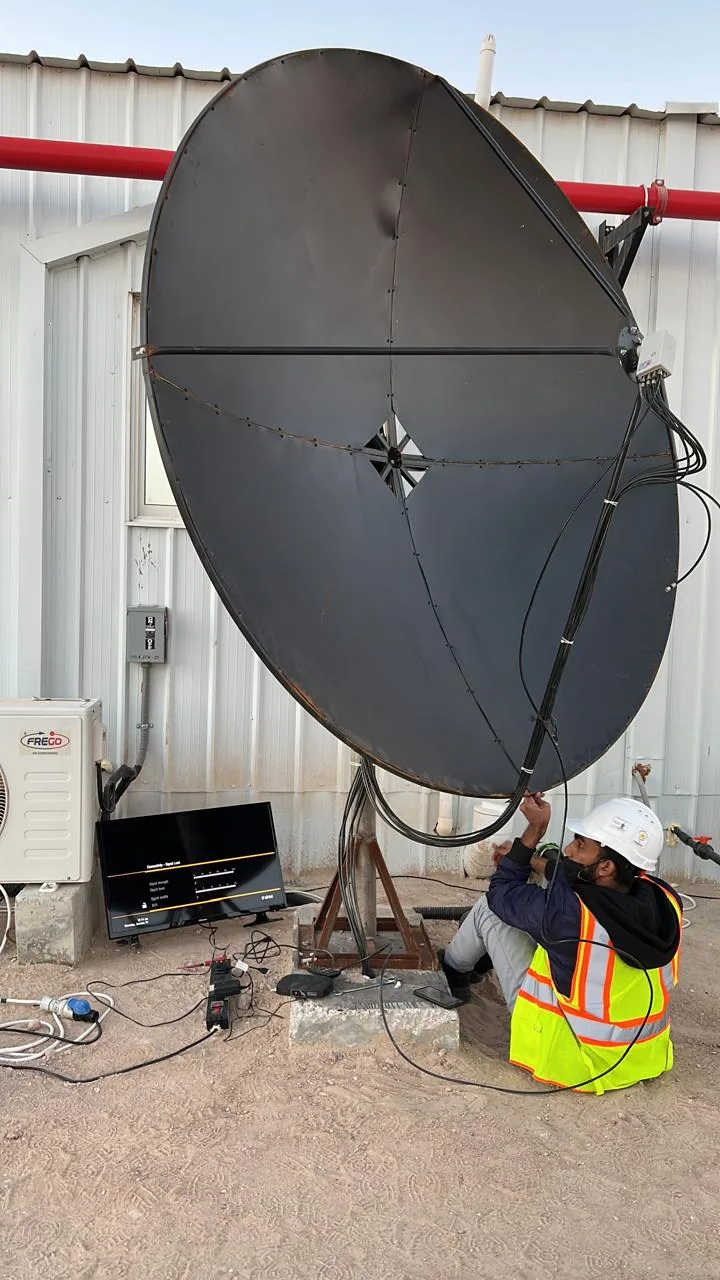 Jeddah hospitality delivery image of satellite Dish Installation and Signal Testing - Tecnicas Reunidas Labour Camp