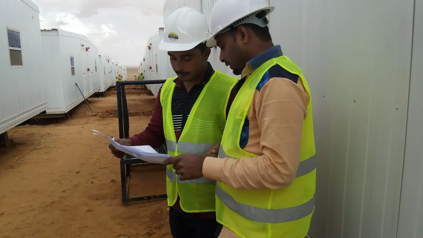 Project coordination and site review for the AJMI JGC labour camp project in Turaif