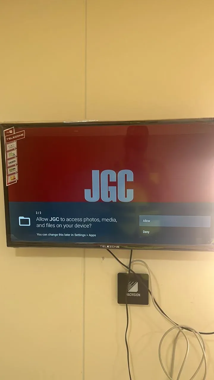 Jeddah hospitality delivery image of television activation and JGC system setup for the Turaif labour camp MATV project